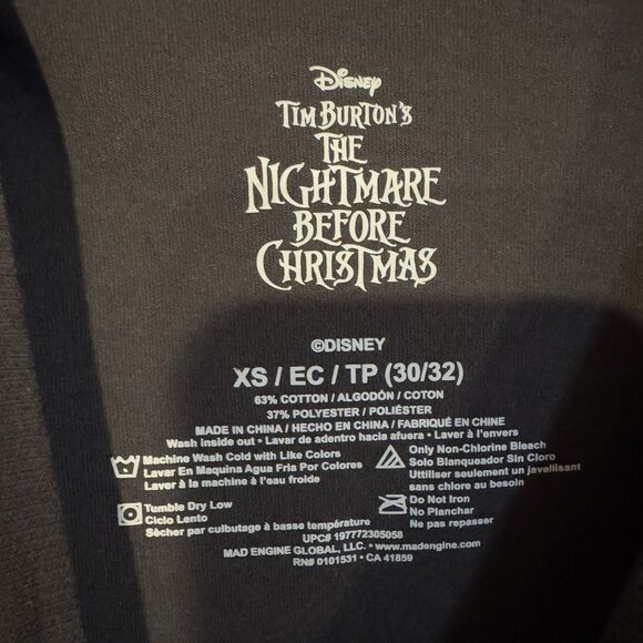 Nightmare Before Christmas Jack Skellington "Nice Is Overrated" XS Graphic Tee - Picture 3 of 6